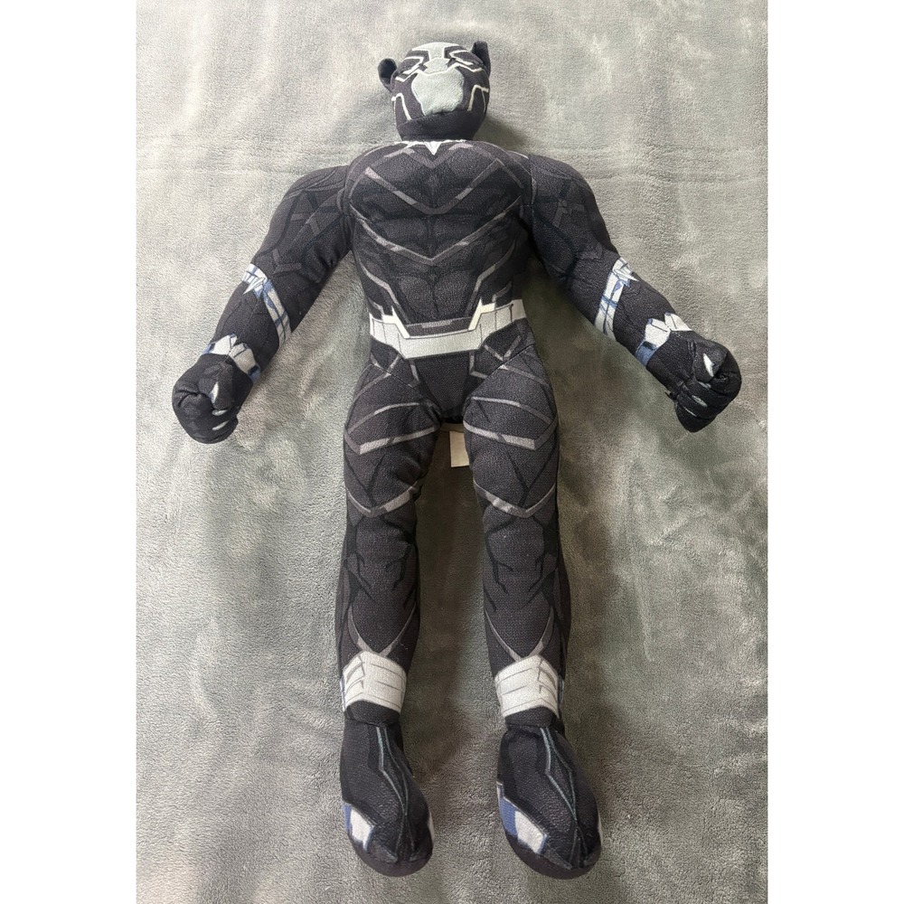 Marvel Black Panther Plush Figure Toy 24 Inch Black Silver Superhero